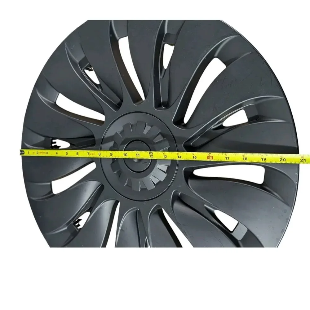 Black Tesla Model Y Wheel Cover Rim Patch 21 Inch Hub Cap Protectors (Lot of 2)